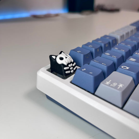 Helloween skull cat keycap